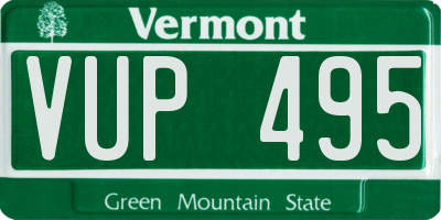 VT license plate VUP495