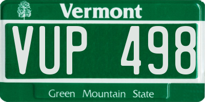 VT license plate VUP498