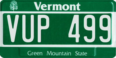 VT license plate VUP499