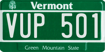 VT license plate VUP501