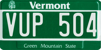 VT license plate VUP504