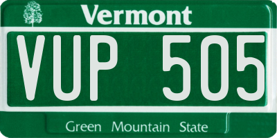 VT license plate VUP505