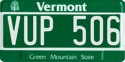 VT license plate VUP506