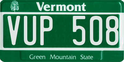 VT license plate VUP508