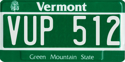 VT license plate VUP512