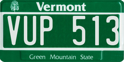 VT license plate VUP513