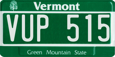 VT license plate VUP515