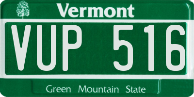 VT license plate VUP516