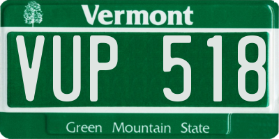 VT license plate VUP518