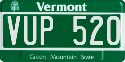 VT license plate VUP520