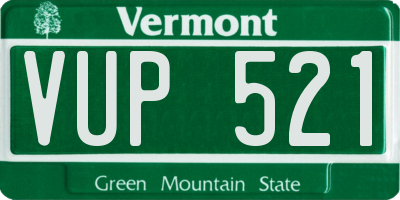 VT license plate VUP521