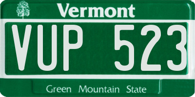 VT license plate VUP523