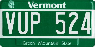 VT license plate VUP524