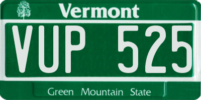 VT license plate VUP525