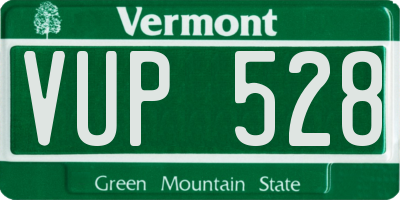 VT license plate VUP528