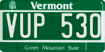 VT license plate VUP530