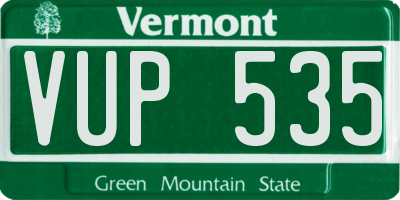VT license plate VUP535