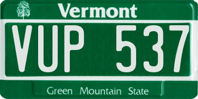 VT license plate VUP537