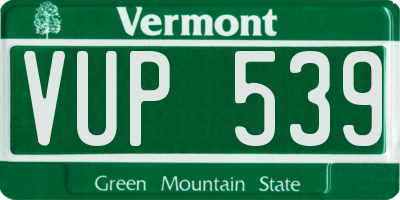 VT license plate VUP539