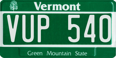 VT license plate VUP540