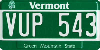 VT license plate VUP543