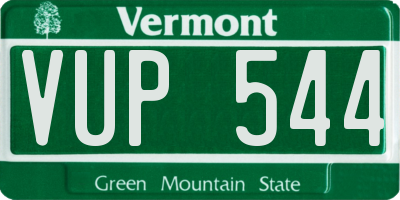 VT license plate VUP544