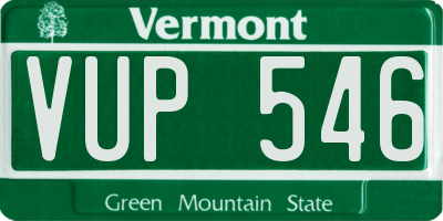 VT license plate VUP546