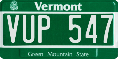 VT license plate VUP547