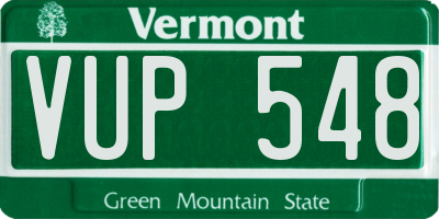VT license plate VUP548