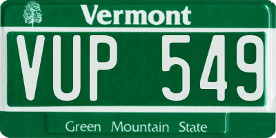 VT license plate VUP549