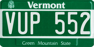 VT license plate VUP552