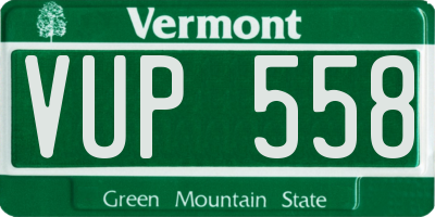 VT license plate VUP558