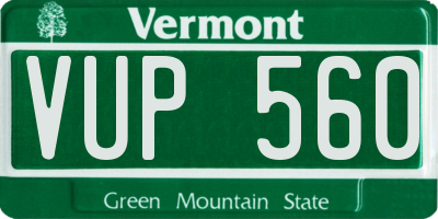 VT license plate VUP560
