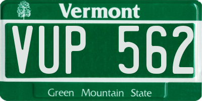 VT license plate VUP562