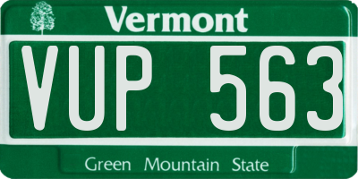 VT license plate VUP563