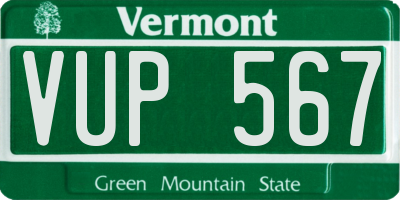 VT license plate VUP567