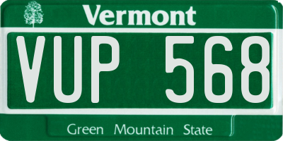 VT license plate VUP568