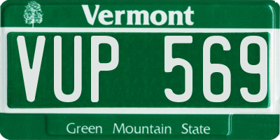 VT license plate VUP569