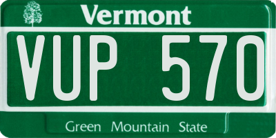 VT license plate VUP570