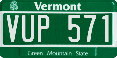 VT license plate VUP571