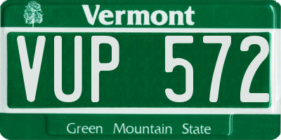 VT license plate VUP572