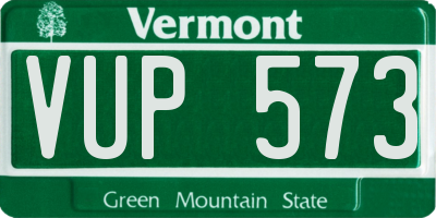VT license plate VUP573