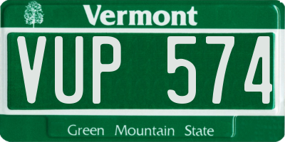 VT license plate VUP574