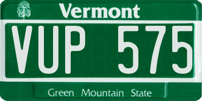 VT license plate VUP575