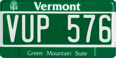 VT license plate VUP576