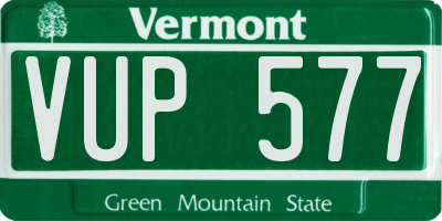VT license plate VUP577