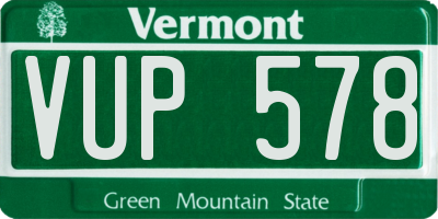 VT license plate VUP578