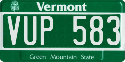 VT license plate VUP583
