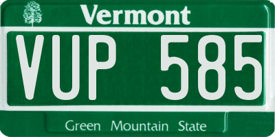 VT license plate VUP585
