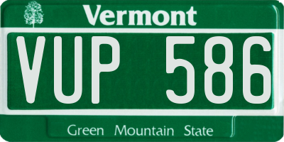 VT license plate VUP586